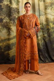 3 Piece - Dhanak Embroidered Suit with Dhanak Embroidered Shawl (Unstitched)