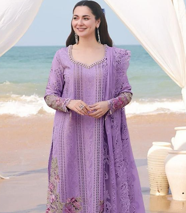 3 Piece - Qalamkar Dhanak Full Boring Heavy Embroidered Suit with Dhanak Embroidered Shawl (Unstitched)