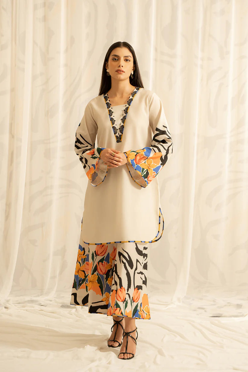 3 Piece - Shamooz Silk Suit with Digital Printed Silk Dupatta (Unstitched)