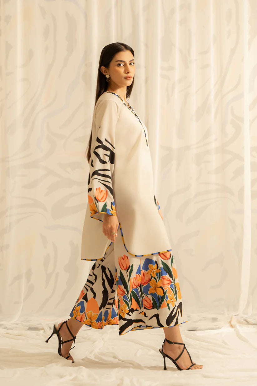 3 Piece - Shamooz Silk Suit with Digital Printed Silk Dupatta (Unstitched)
