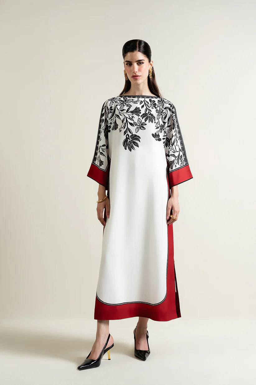 3 Piece - Shamooz Silk Suit with Digital Printed Silk Dupatta (Unstitched)
