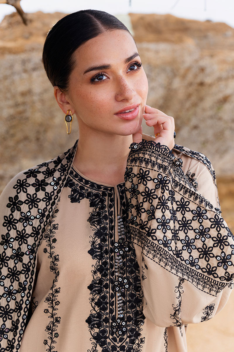 3 Piece - Cross Stitch Dhanak Embroidered Suit with Dhanak Embroidered Shawl (Unstitched)