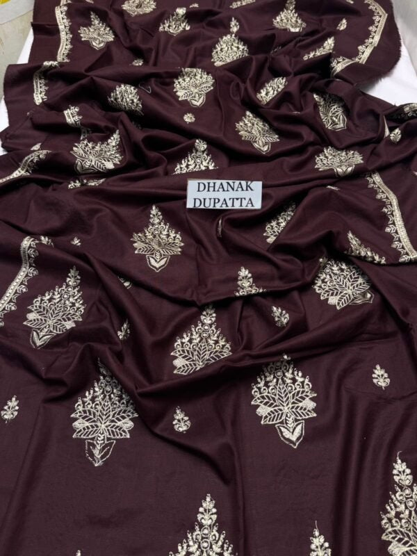 3 Piece - Kayseria Dhanak Embroidered Suit with Heavy Embroidered Shawl (Unstitched)
