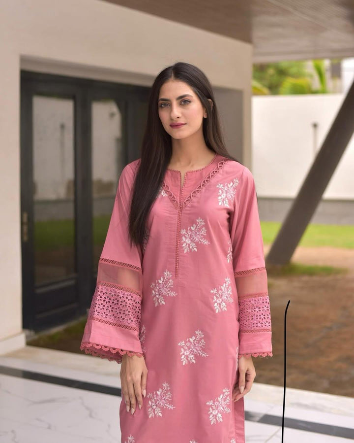 3 Piece - Dhanak Full Heavy Embroidered Suit with Twill Printed Shawl (Unstitched)