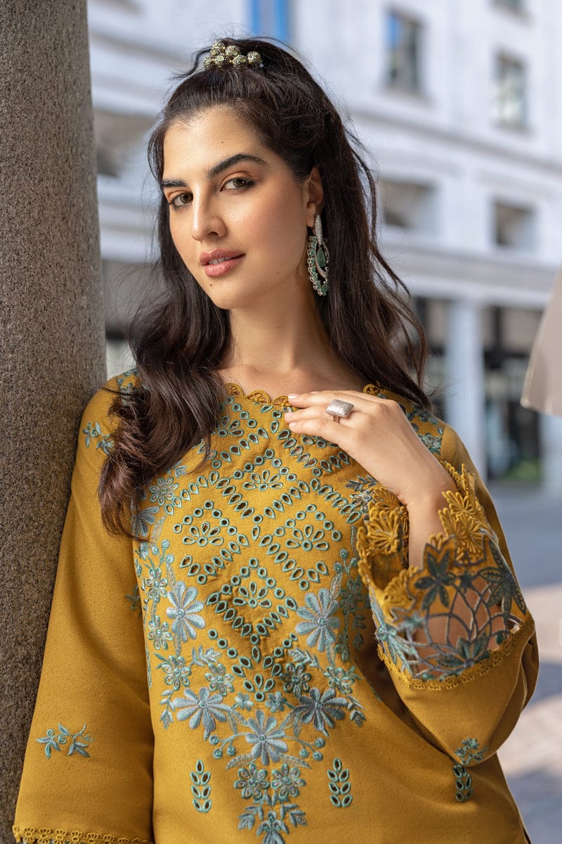 3 Piece - Dhanak Embroidered Suit with Digital Printed Twill Pashmina Wool Shawl (Unstitched)
