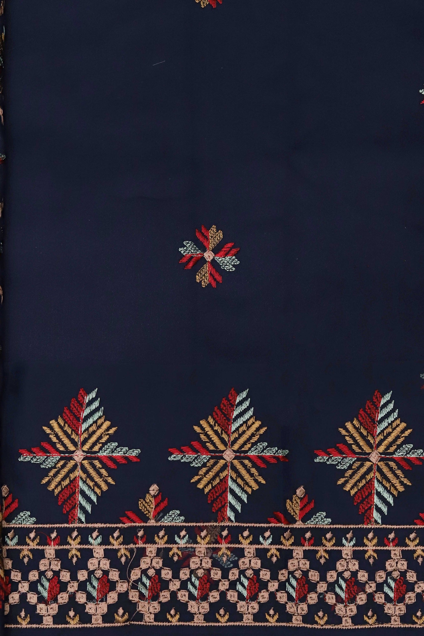 3 Piece - Dhanak Full Heavy Embroidered Suit with Digital Print Wool Shawl (Unstitched)