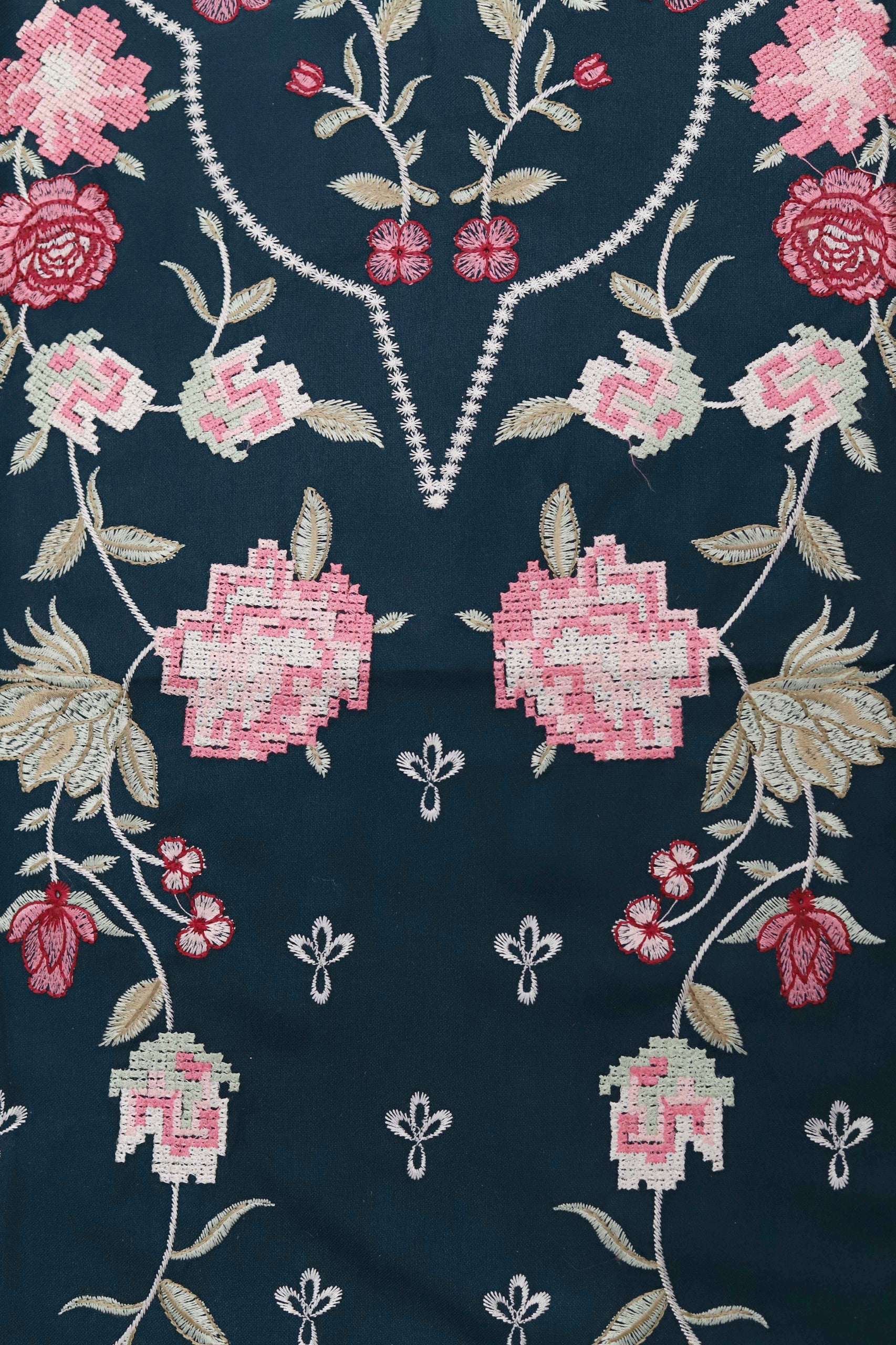 3 Piece - Dhanak Full Heavy Embroidered Suit with Digital Print Wool Shawl (Unstitched)
