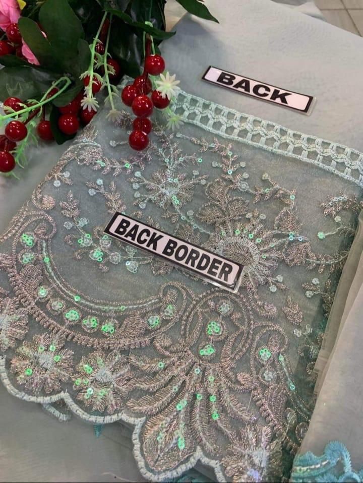 3 Piece - Organza Full Heavy Embroidered Suit with Embroidered Organza Dupatta (Unstitched)