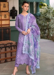 3 Piece - Dhanak Boring Embroidered Suit with Zari Pashmina Shawl (Unstitched)