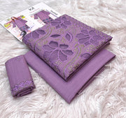 3 Piece - Khaddar Full Fancy Embroidered Suit with Dyed Khaddar Trouser (Unstitched)