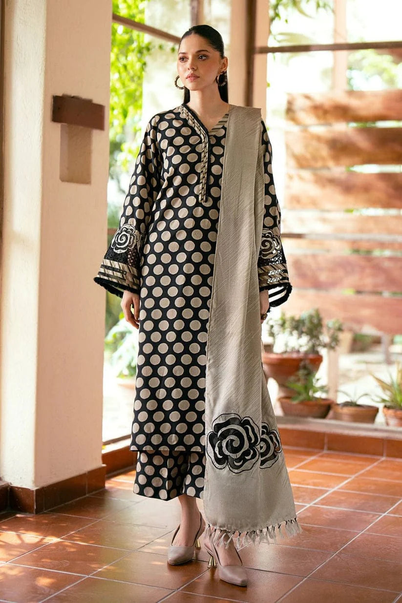3 Piece - Baroque Printed Lawn Suit with Lawn Duppatta (Unstitched)