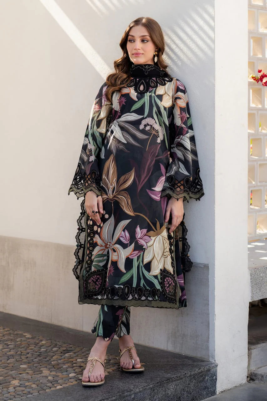 3 Piece - Baroque BanaDora Printed Linen Suit with Linen Duppatta (Unstitched)