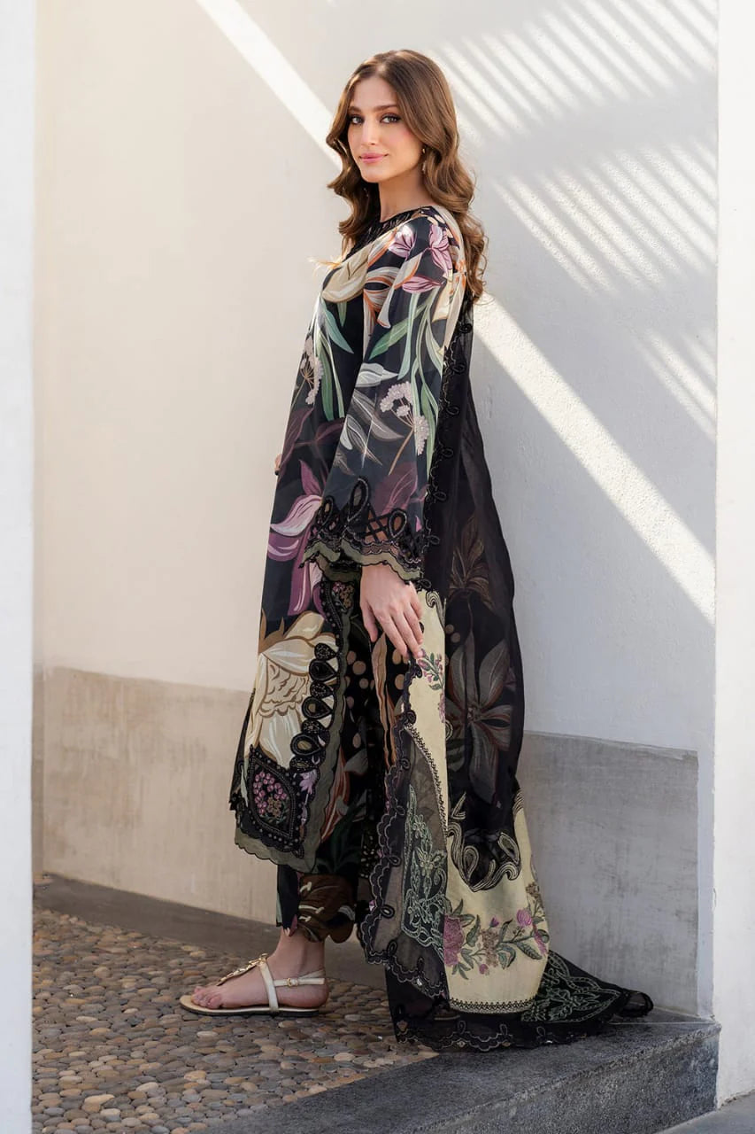 3 Piece - Baroque BanaDora Printed Linen Suit with Linen Duppatta (Unstitched)
