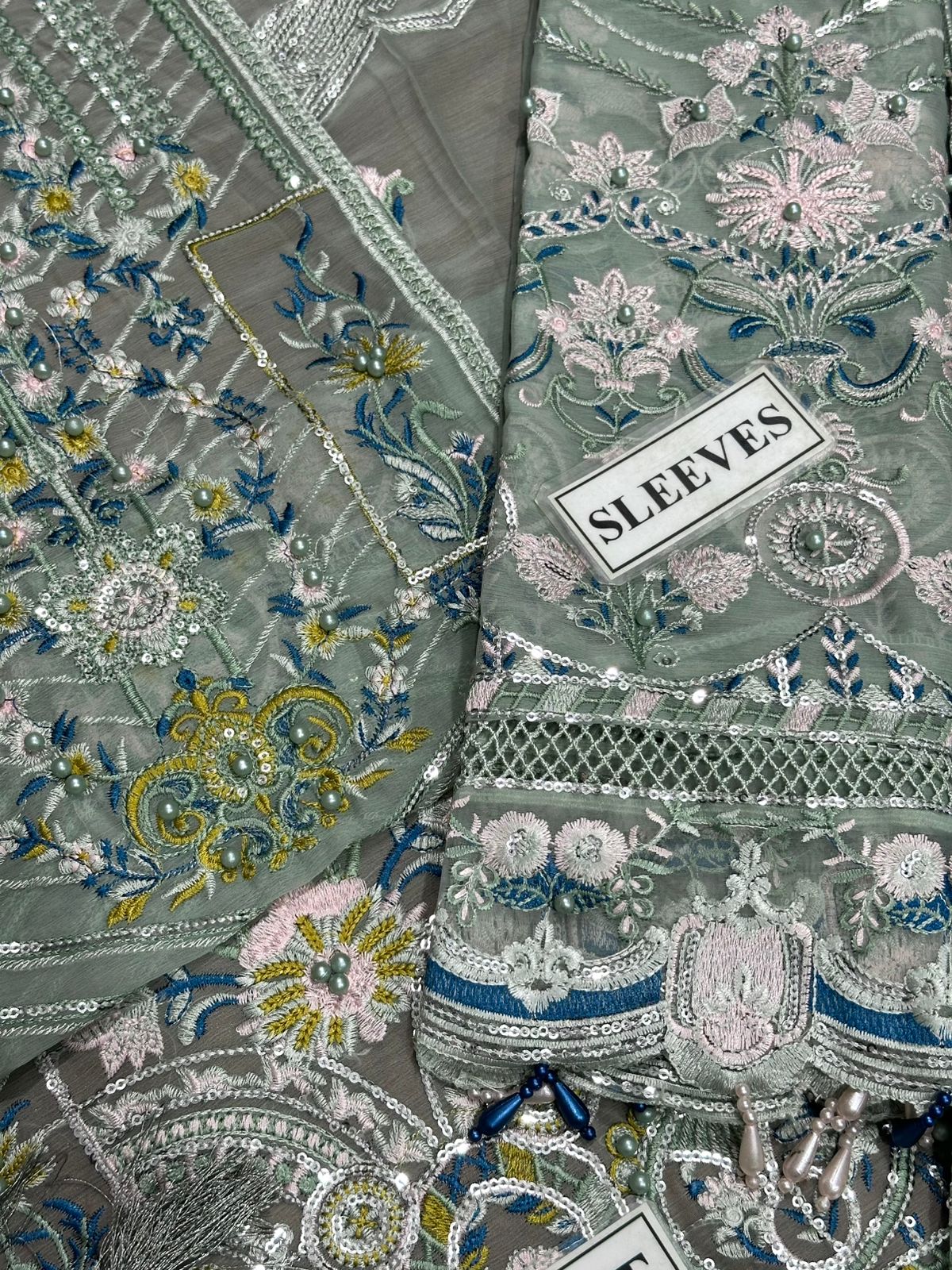 3 Piece - Chiffon Full Heavy Embroidered Suit with Chiffon Embroidered Duppatta (Unstitched)