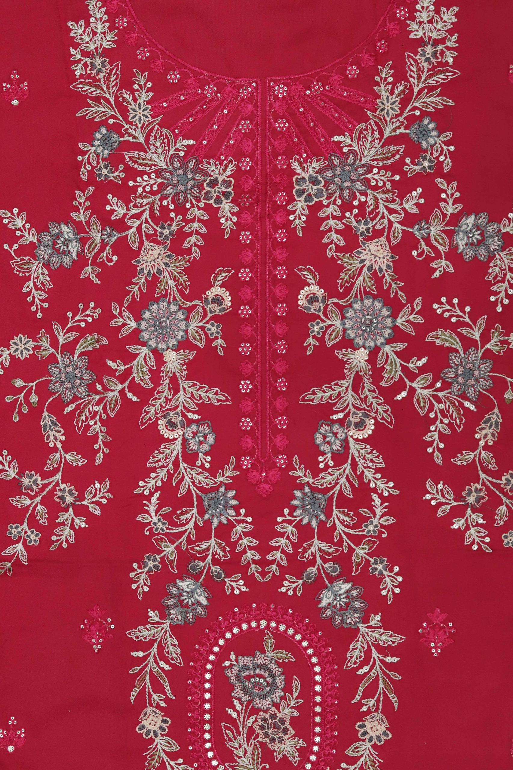 3 Piece - Maria B Dhanak Full Heavy Embroidered Suit with Dhanak Heavy Embroidered Shawl (Unstitched)