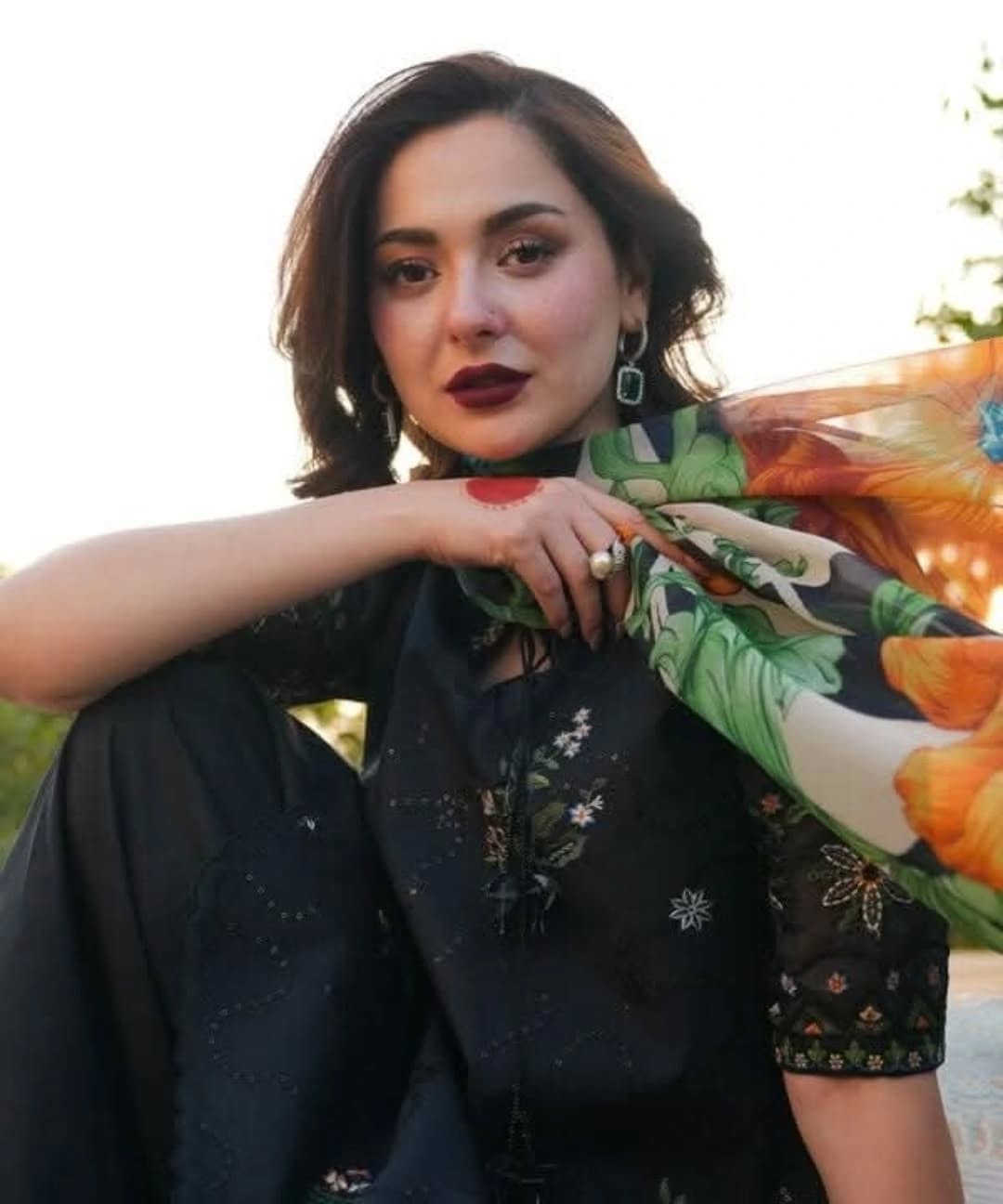3 Piece - Dhanak Embroidered Suit with Digital Printed Pashmina Shawl (Unstitched)