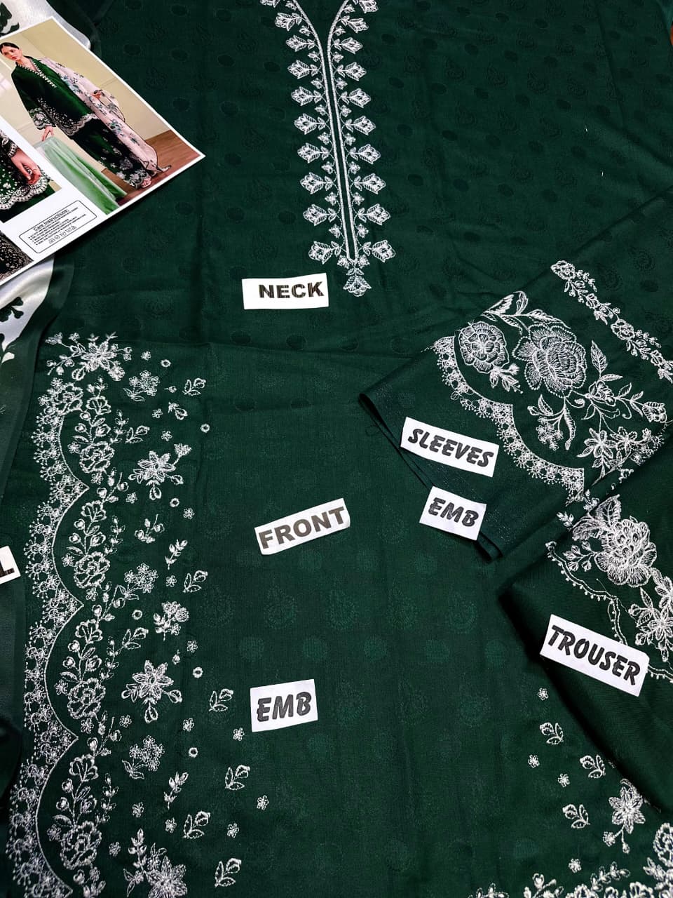 3 Piece - Zara Shahjahan Dhanak Full Heavy Embroidered Suit with Digital Printed Soft Pashmina Wool Shawl (Unstitched)