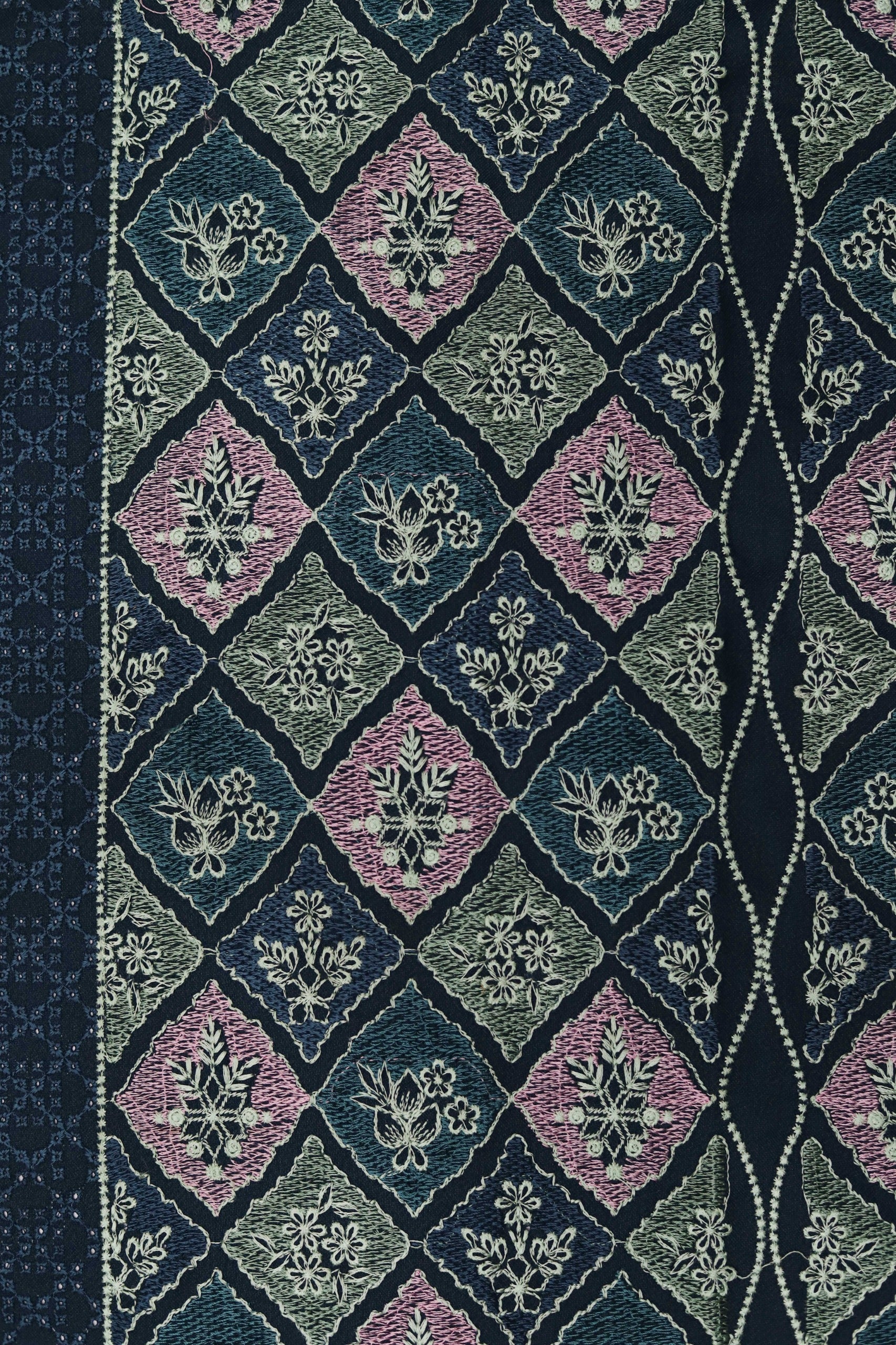 3 Piece - Dhanak Full Heavy Embroidered Suit with Embroidered Dhanak Shawl (Unstitched)