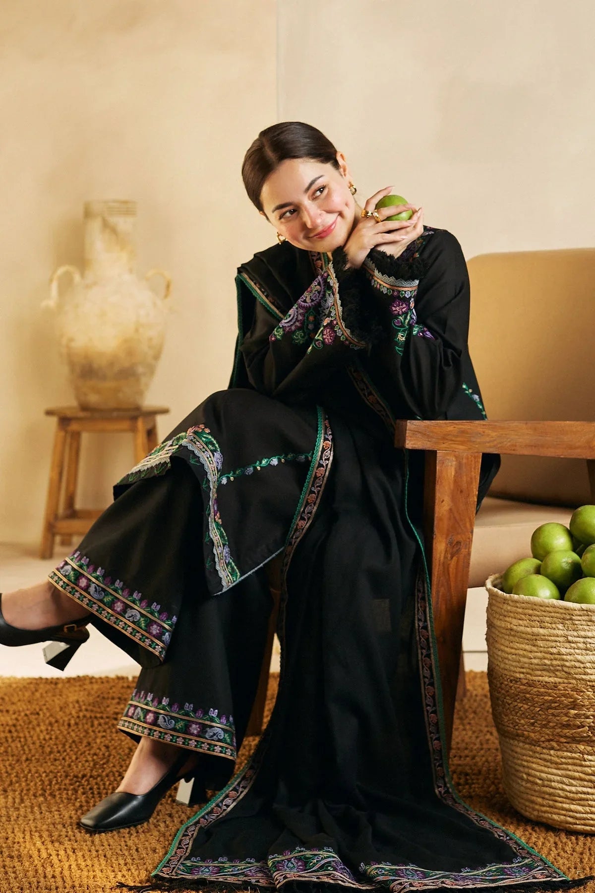 3 Piece -  Zara Shahjahan Dhanak Full Heavy Embroidered Suit with Dhanak Embroidered Shawl (Unstitched)