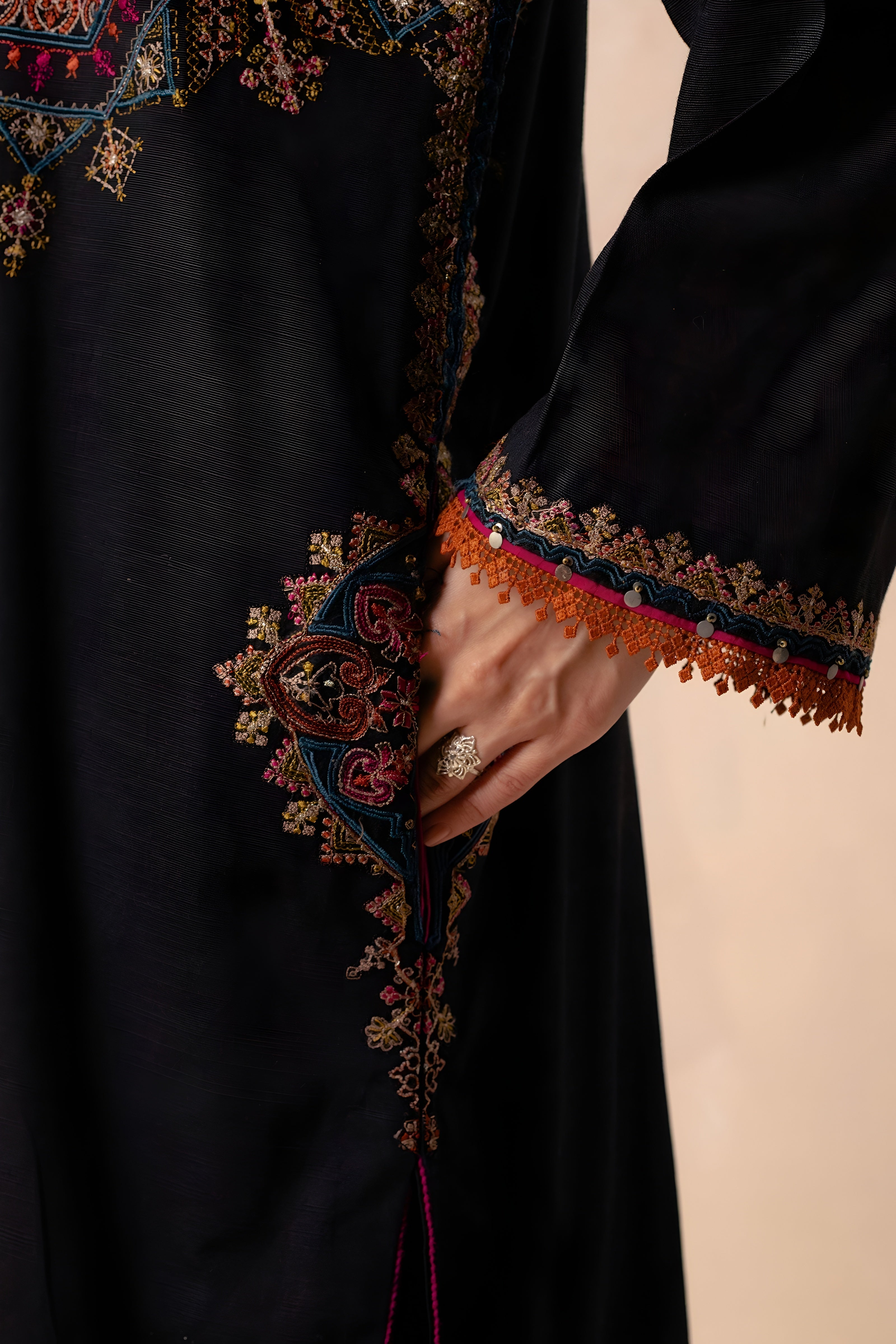 3 Piece - Dhanak Embroidered Suit with Pashmina soft Shawl (Unstitched)