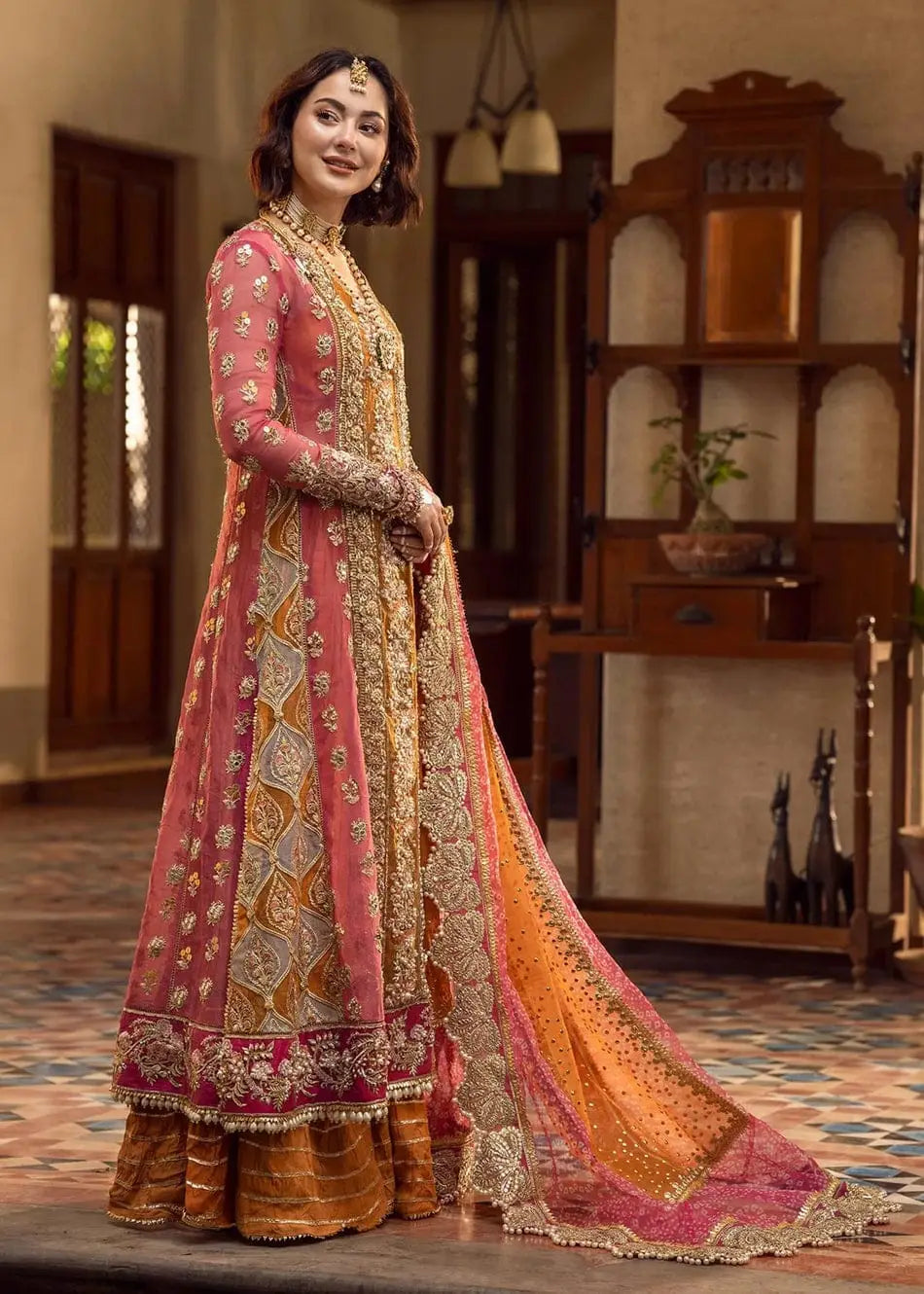 3 Piece - Chiffon Full Heavy Embroidered Suit with Organza Dupatta with Chiffon Border (Unstitched)