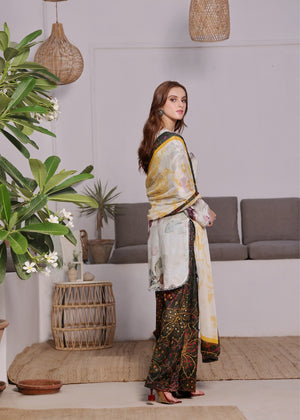 3 Piece - Baroque Karandi Digital Printed Suit with Digital Printed Karandi Dupatta (Unstitched)