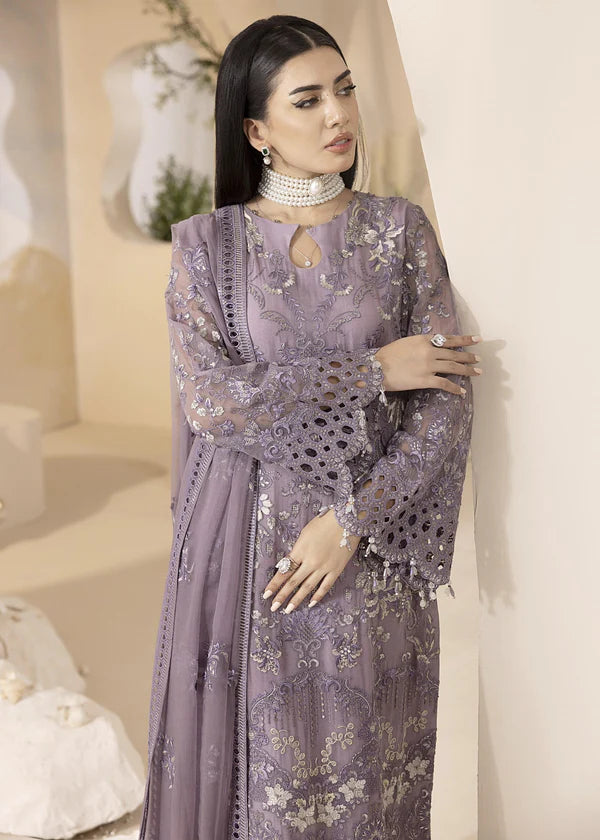 3 Piece - Laam Organza and Chiffon Full Heavy Embroidered Suit with Embroidered  Chiffon Dupatta (Unstitched)