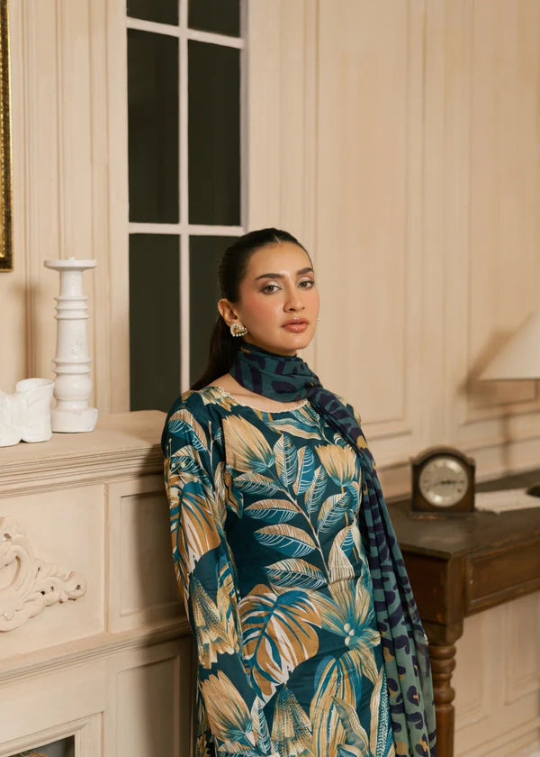 3 Piece - Khaddar Digital Printed Suit with Digital Printed Khaddar Dupatta (Unstitched)