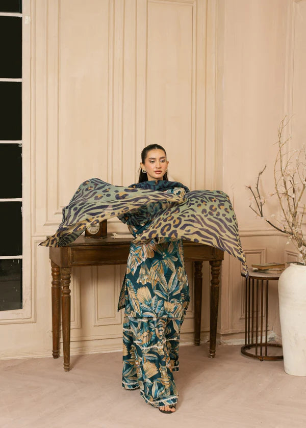 3 Piece - Khaddar Digital Printed Suit with Digital Printed Khaddar Dupatta (Unstitched)