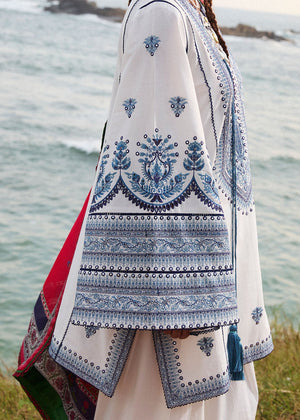 3 Piece - Dhanak Full Heavy Embroidered Suit with Digital Printed Wool Shawl (Unstitched)