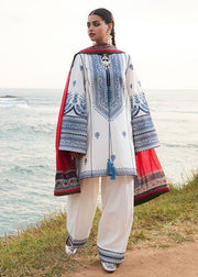 3 Piece - Dhanak Full Heavy Embroidered Suit with Digital Printed Wool Shawl (Unstitched)