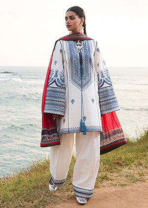 3 Piece - Dhanak Full Heavy Embroidered Suit with Digital Printed Wool Shawl (Unstitched)