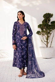 3 Piece - Baroque BanaDora Printed Linen Suit with Linen Duppatta (Unstitched)