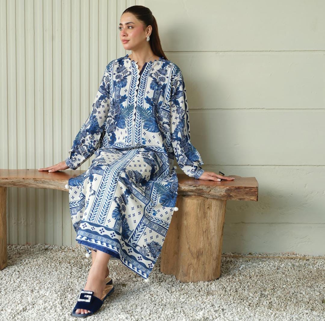 3 Piece - Silk  Digital Printed Shamooz Silk  Suit with Digital Printed Silk Dupatta (Unstitched)