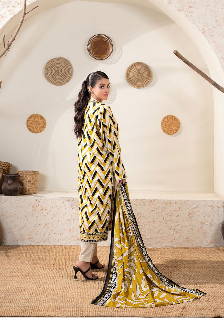 3 Piece - Baroque BanaDora Printed Linen Suit with Linen Duppatta (Unstitched)