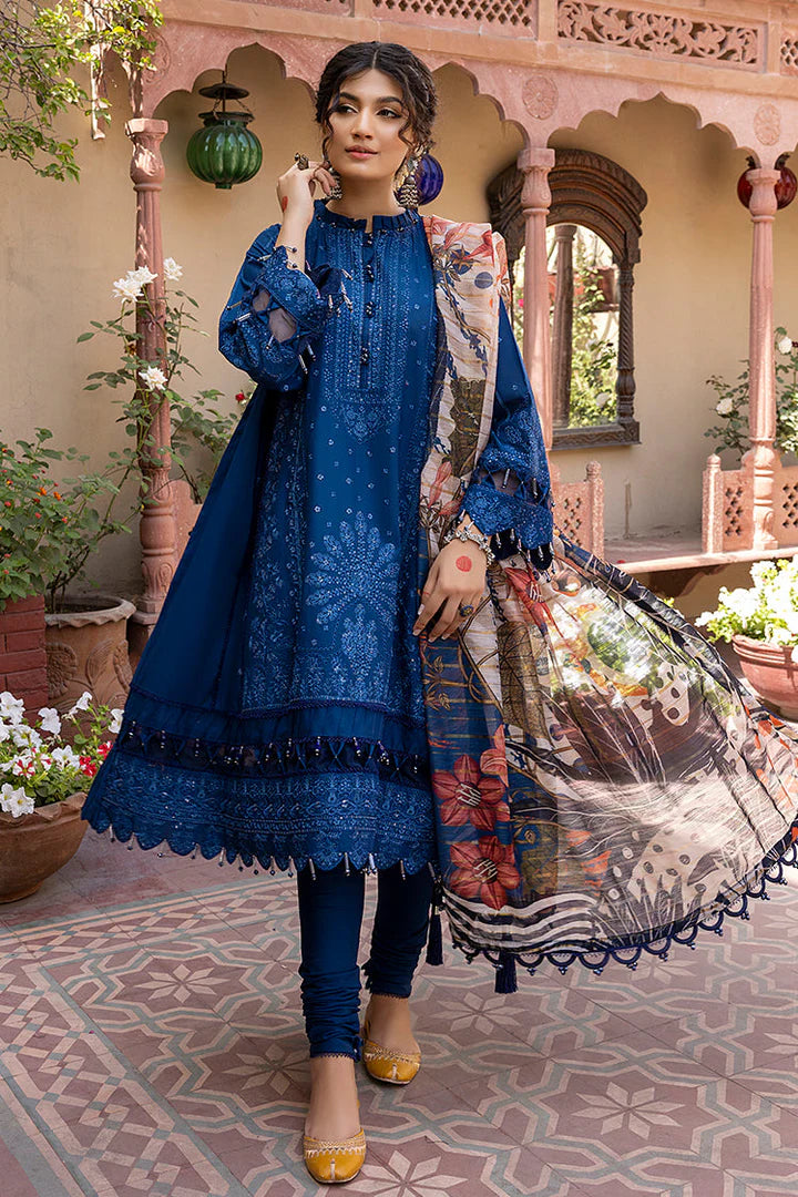 3 Piece - Dhanak Full Heavy Embroidered Suit with Digital Print Wool Shawl (Unstitched)