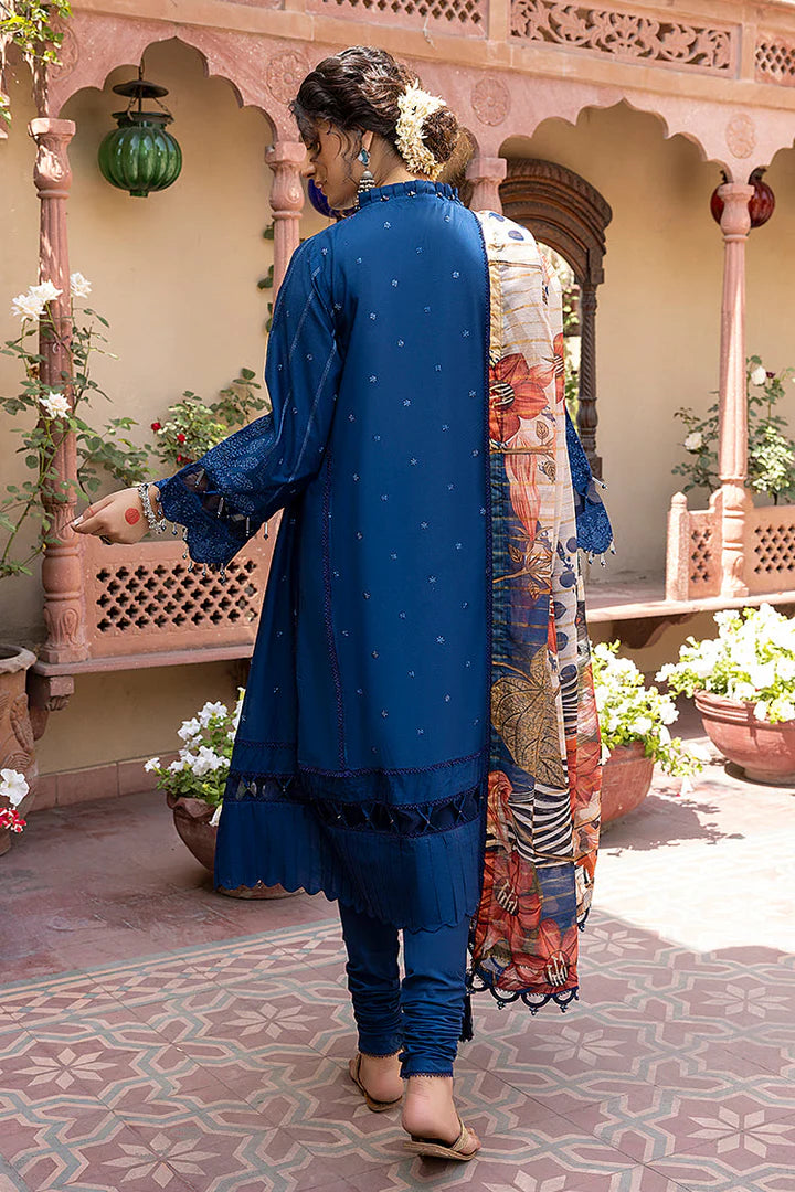 3 Piece - Dhanak Full Heavy Embroidered Suit with Digital Print Wool Shawl (Unstitched)