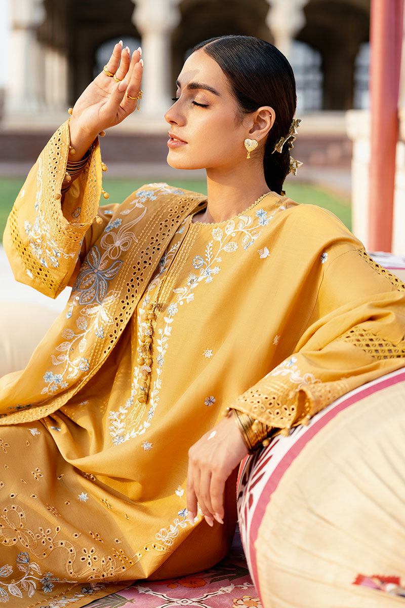 3 Piece - Cross Stitch Dhanak Embroidered Suit with Dhanak Embroidered Shawl (Unstitched)