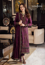 3 Piece - Dhanak Embroidered Suit with Digital Printed Wool Shawl (Unstitched)