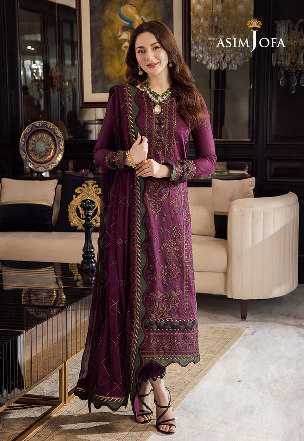 3 Piece - Dhanak Embroidered Suit with Digital Printed Wool Shawl (Unstitched)