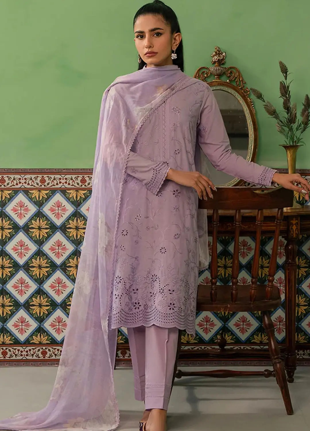 3 Piece - Cross Stitch Lawn Embroidered Suit with Tarkashi Monark Duppatta (Unstitched)
