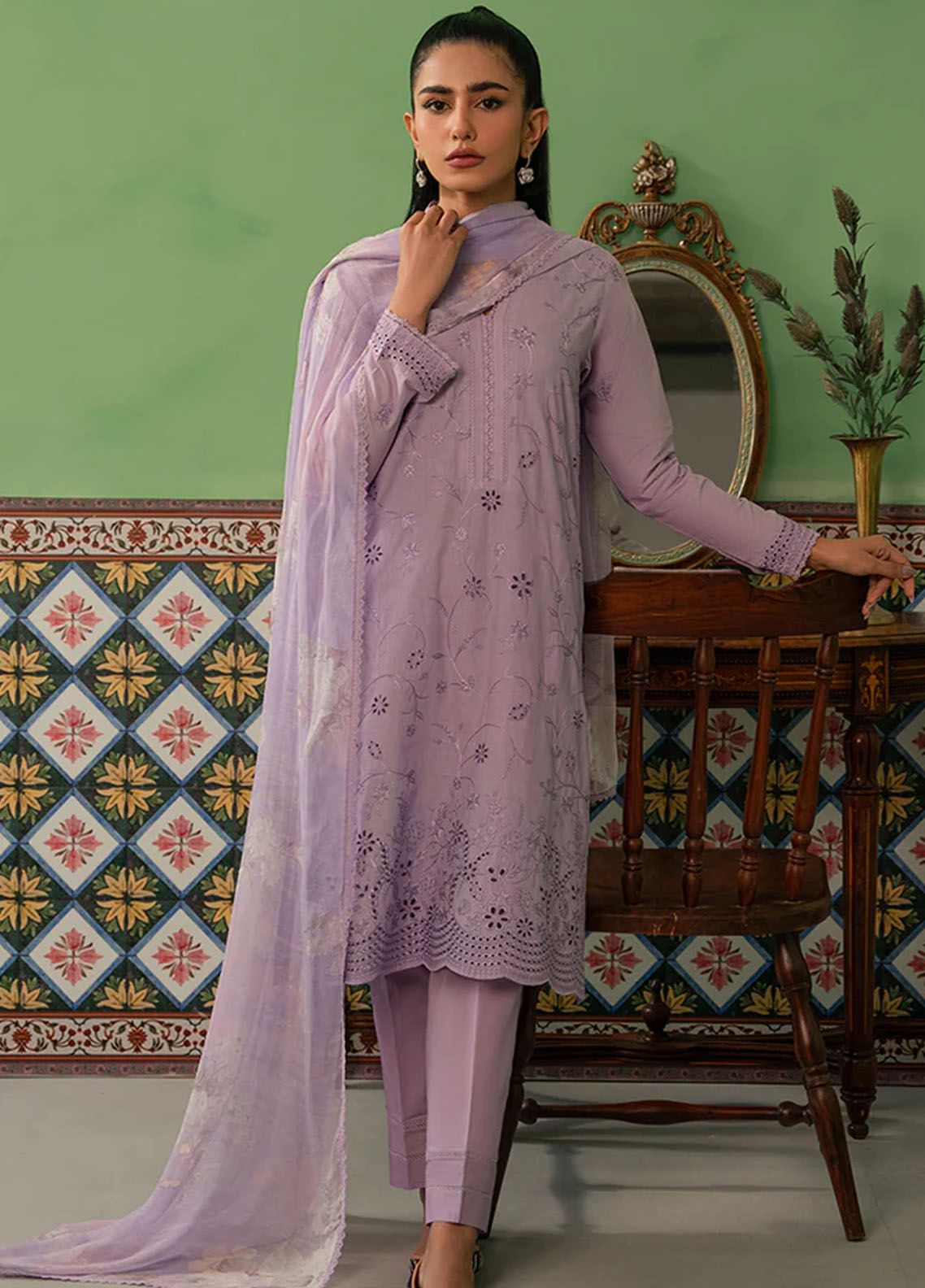 3 Piece - Cross Stitch Lawn Embroidered Suit with Tarkashi Monark Duppatta (Unstitched)