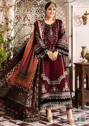 3 Piece - Maria B Chiffon Full Heavy Embroidered Suit with Digital Printed Silk Dupatta with Embroidered (Unstitched)