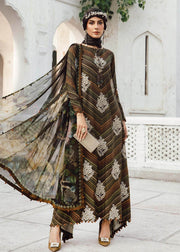 3 Piece - Maria B Silk Embroidered Digital Printed Suit with Silk Digital Printed Dupatta (Unstitched)