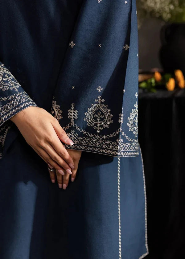 3 Piece - Laam Dhanak Full Heavy Embroidered Suit with Dhanak Embroidered Shawl (Unstitched)