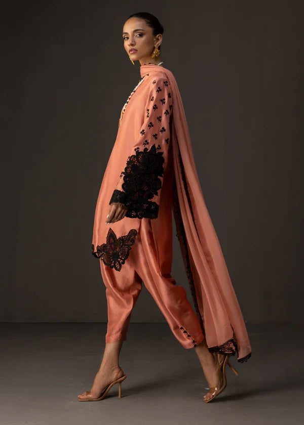 3 Piece - Shamooz Silk Suit with Digital Printed Silk Dupatta (Unstitched)