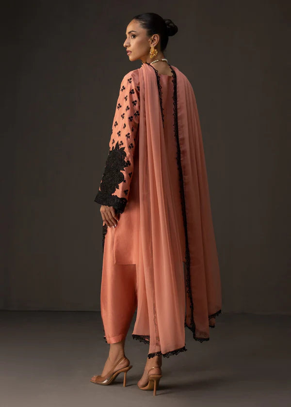 3 Piece - Shamooz Silk Suit with Digital Printed Silk Dupatta (Unstitched)