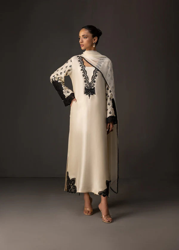 3 Piece - Shamooz Silk Suit with Digital Printed Silk Dupatta (Unstitched)