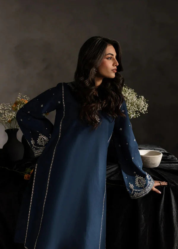 3 Piece - Laam Dhanak Full Heavy Embroidered Suit with Dhanak Embroidered Shawl (Unstitched)