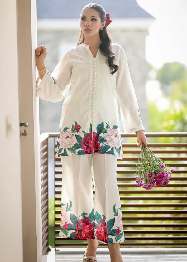 3 Piece - Shamooz Silk Suit with Digital Printed Silk Dupatta (Unstitched)